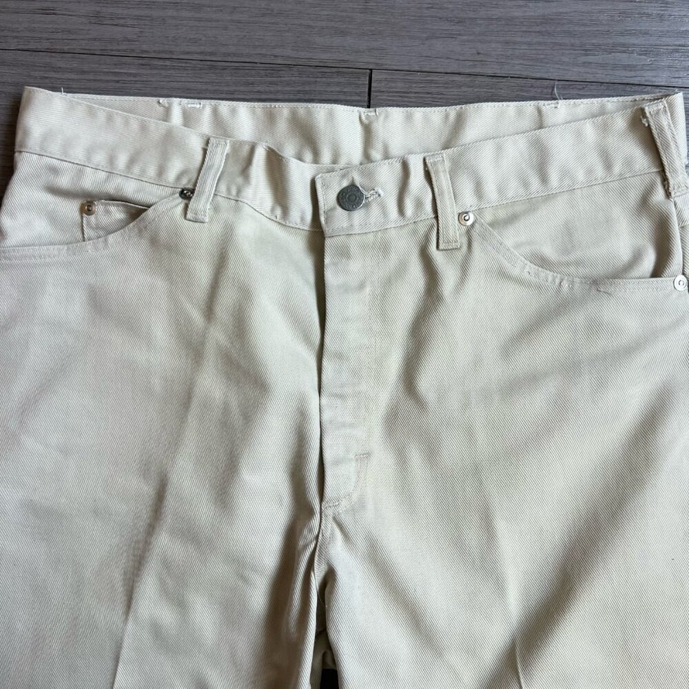 AS IS Vtg 70s Penney’s Ranchcraft Western Jeans Khaki Straight Leg Pants 35X28 - Picture 2 of 10